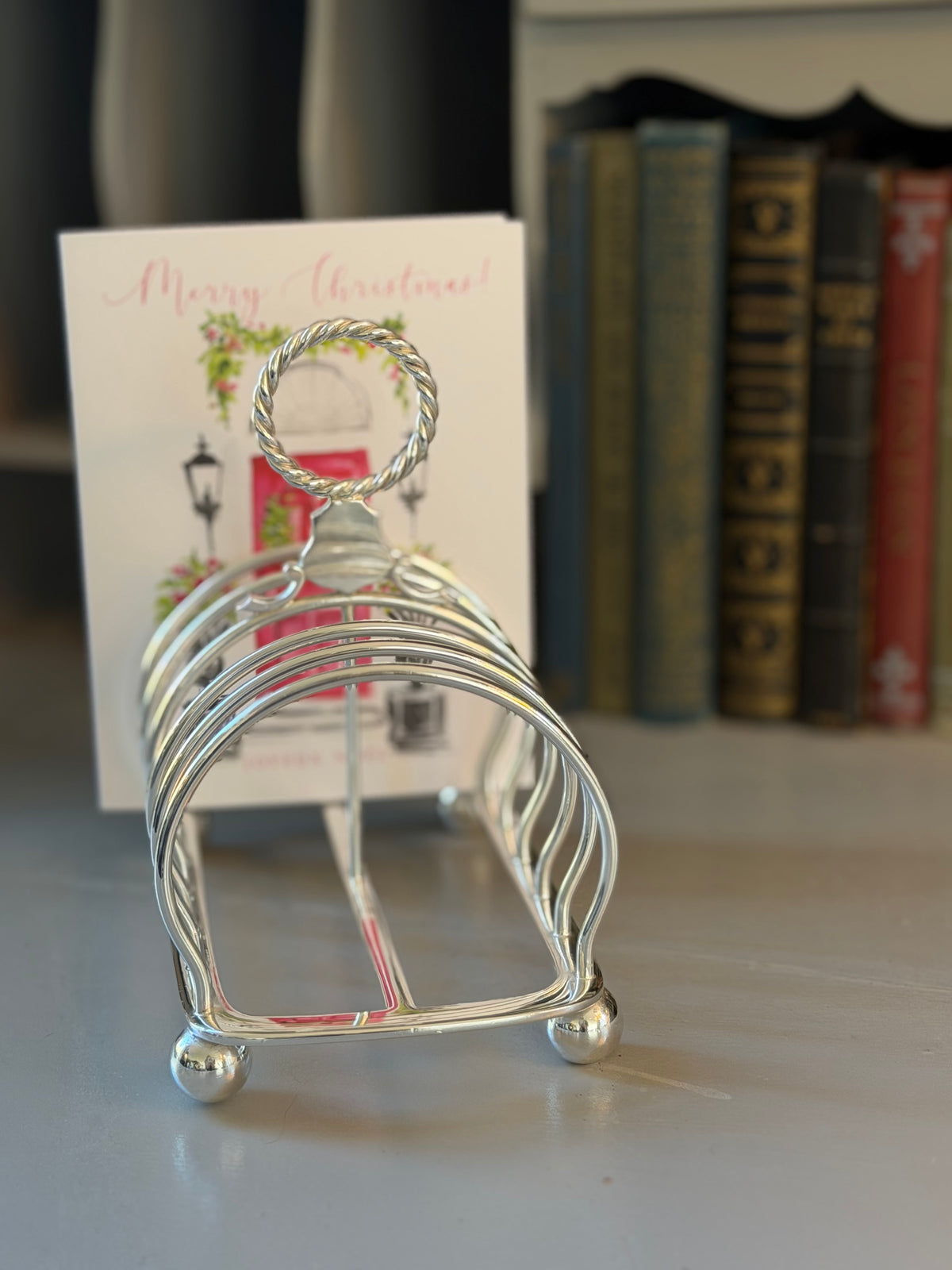 Hôtel Silver - Vintage Rope Handle Toast Rack, Grand 6-Slice With Ball Feet