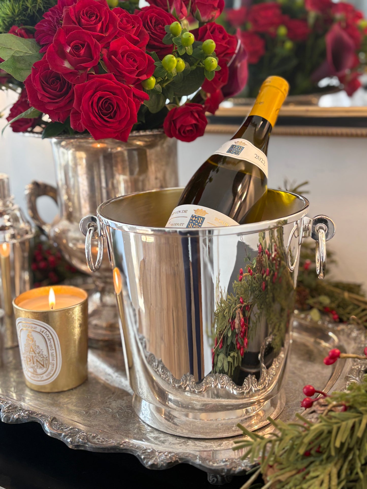 Hôtel Silver - Vintage Champagne Bucket with Ring Handles