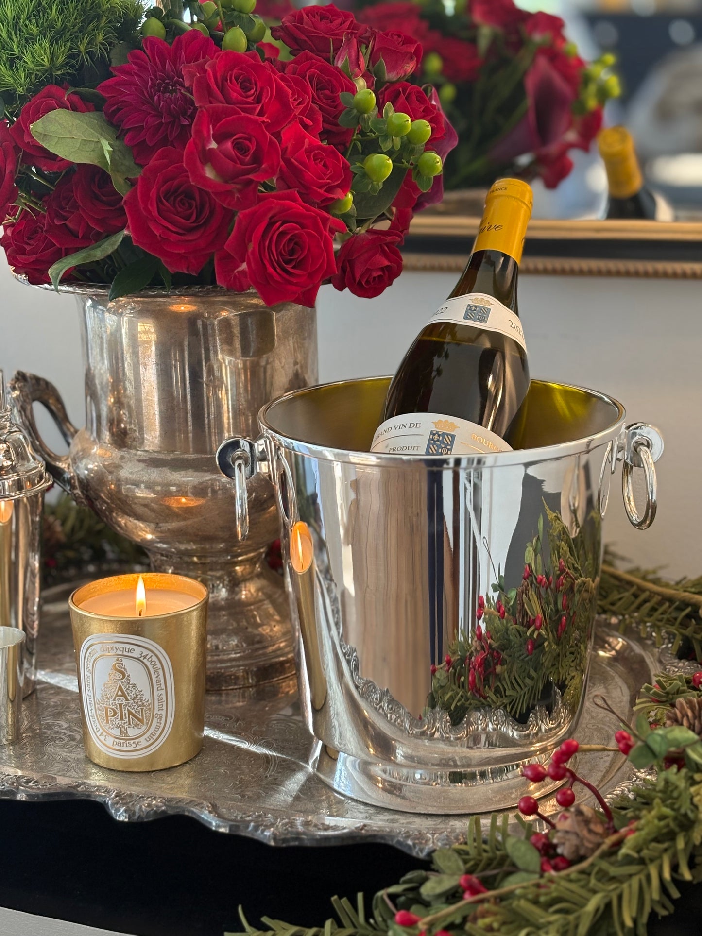 Hôtel Silver - Vintage Champagne Bucket with Ring Handles