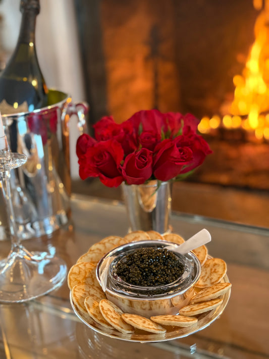 Hôtel Silver - Vintage Caviar Server with Mother of Pearl Spoons