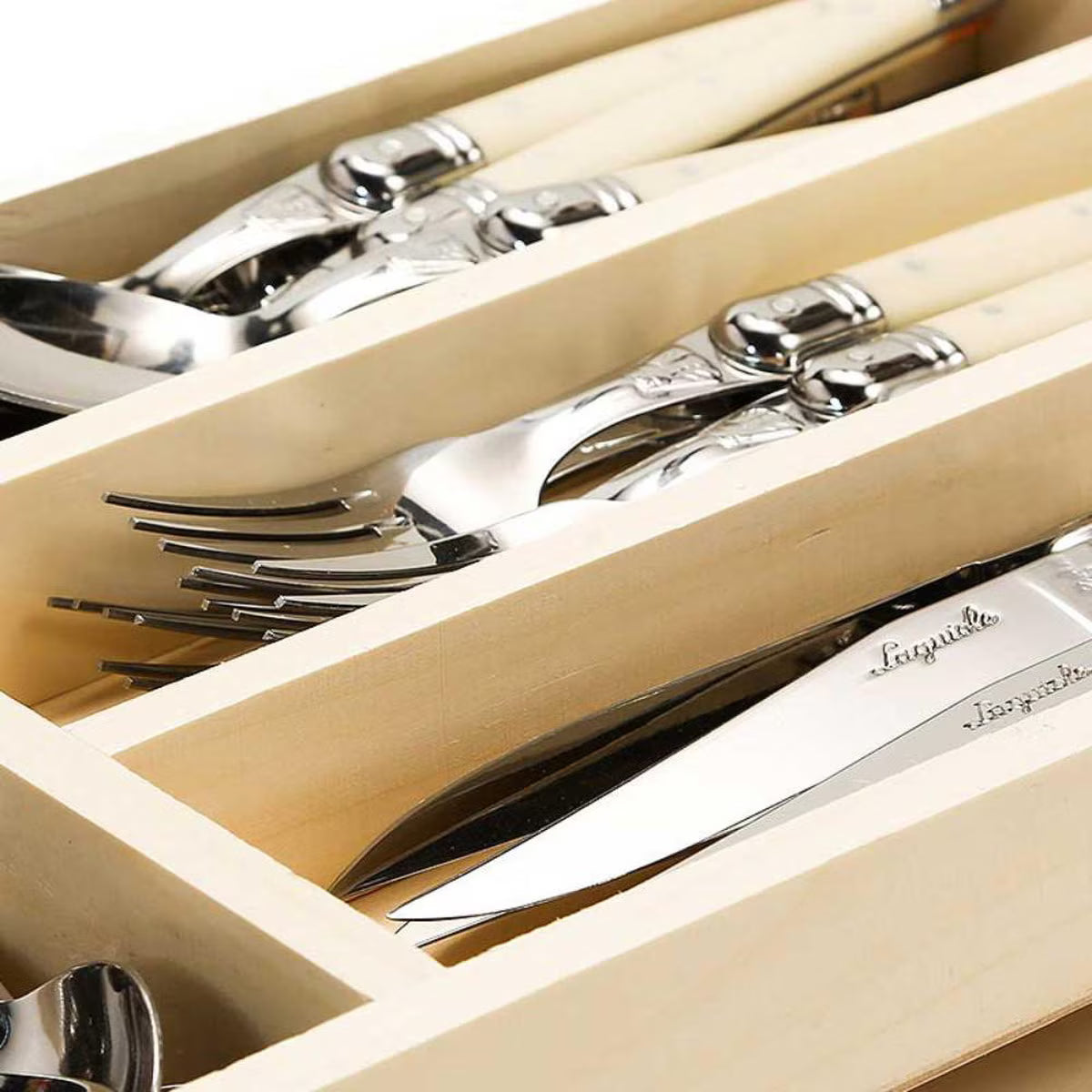 Laguiole Jean Dubost Ivory 24 Pc Everyday Flatware Set