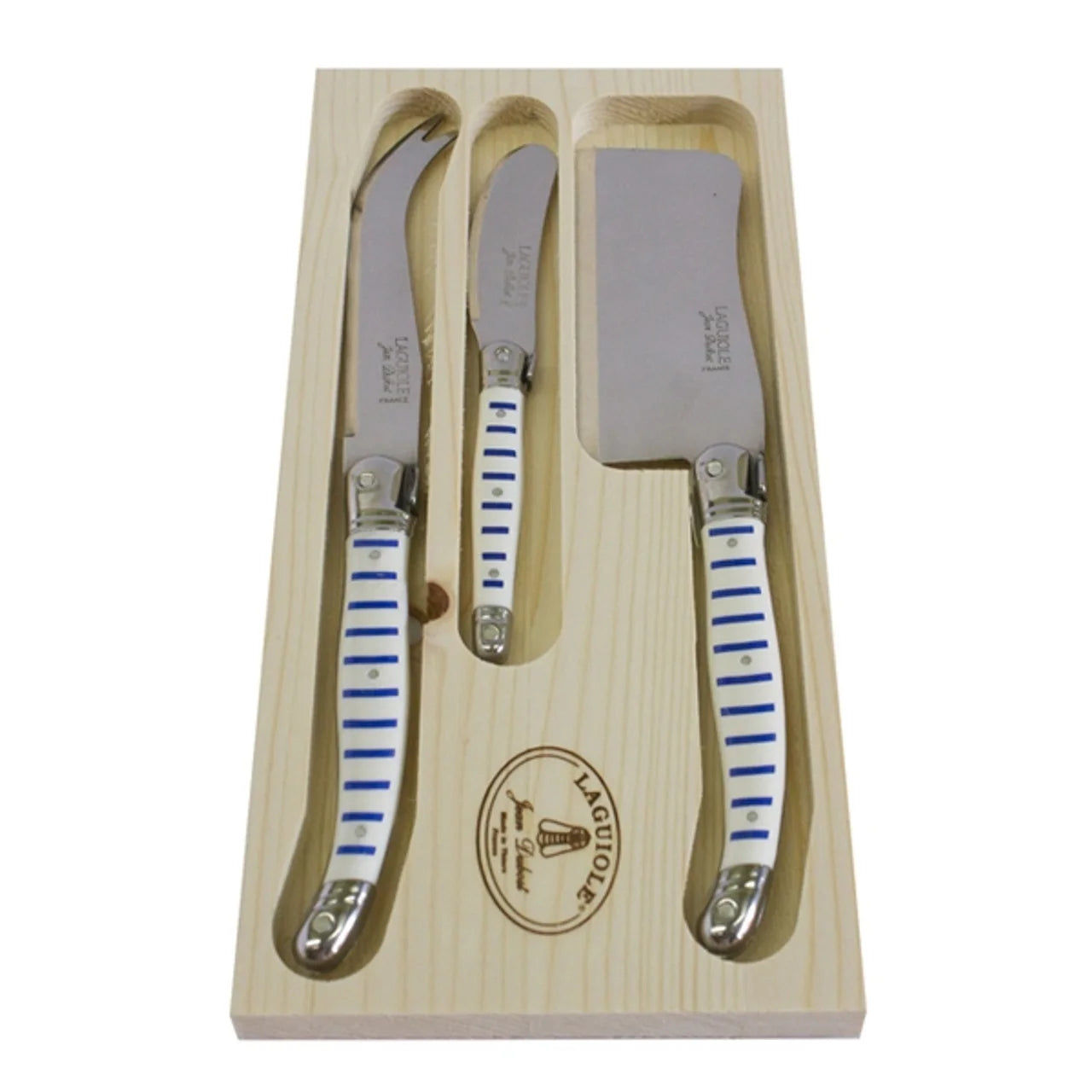 Laguiole Jean Dubost 3 Piece Cheese Set Mariniere
