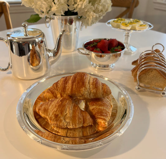 Hôtel Silver - Vintage 10" Ribbon and Reed Round Tray