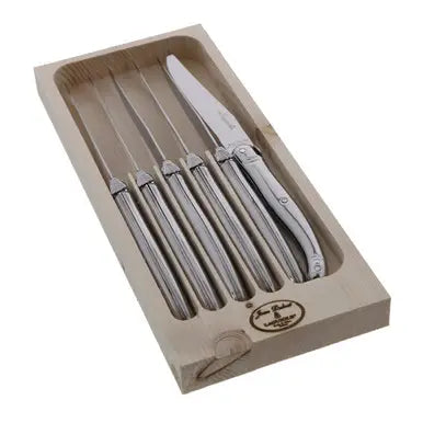 Laguiole Jean Dubost 6 Steak Knives Stainless Steel Handles