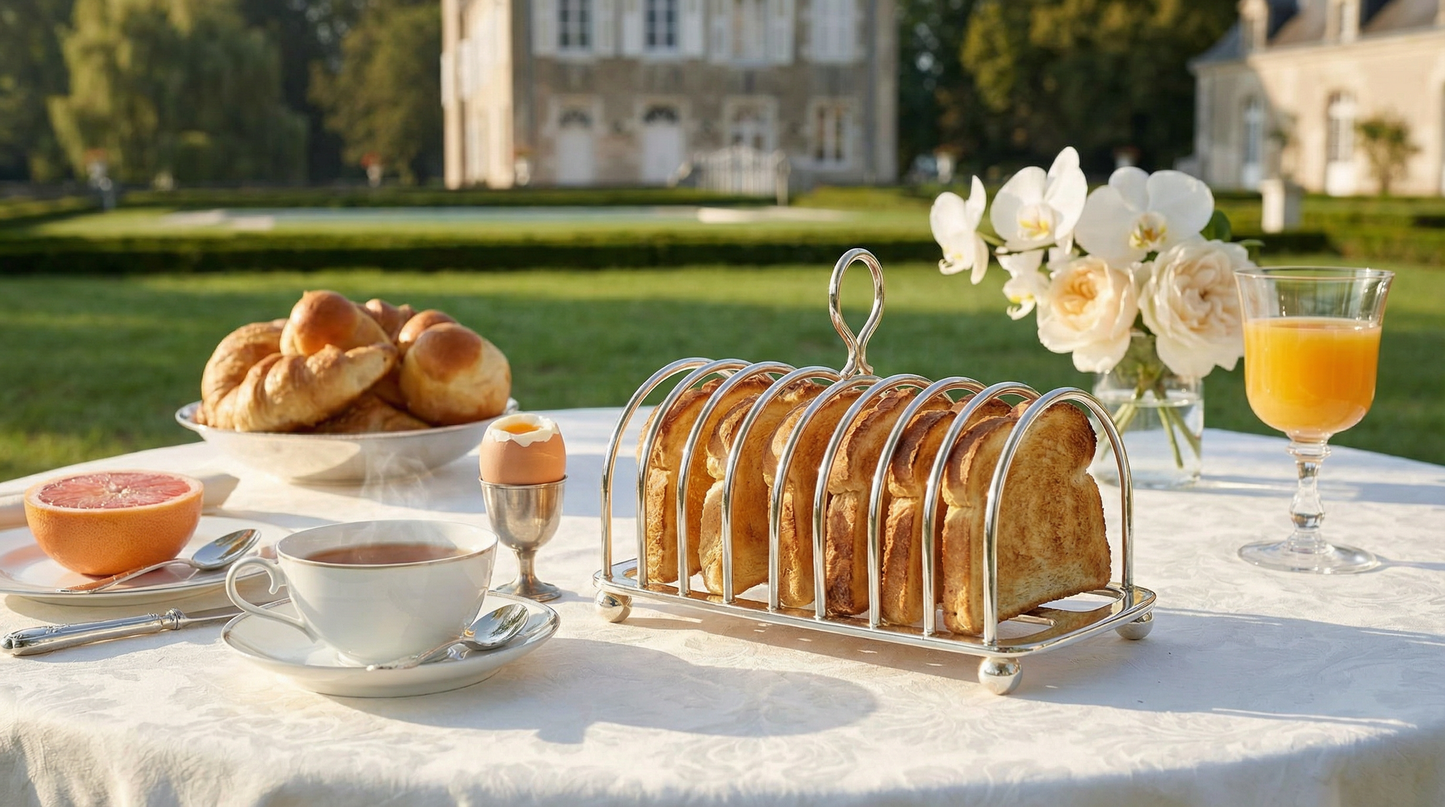 Hôtel Silver - Vintage Toast Rack, Regal 8-Slice With Bun Feet