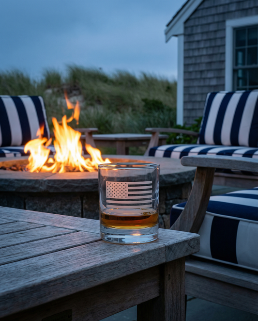 American Flag Whiskey Glass - Custom Made - Set of 6