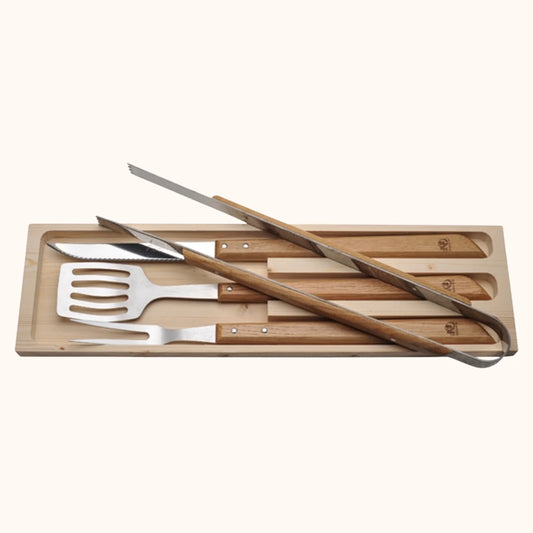 Laguiole Jean Dubost 4 Piece Bbq Set Oak