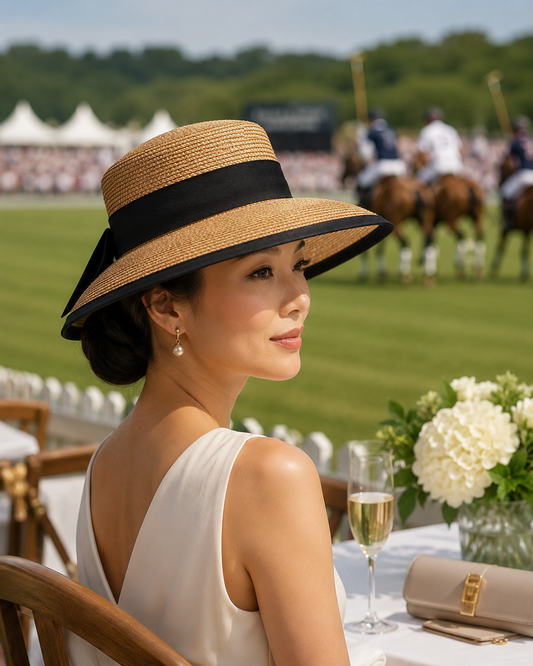 Diva Hat - Eric Javits, Natural/Black - Preorder