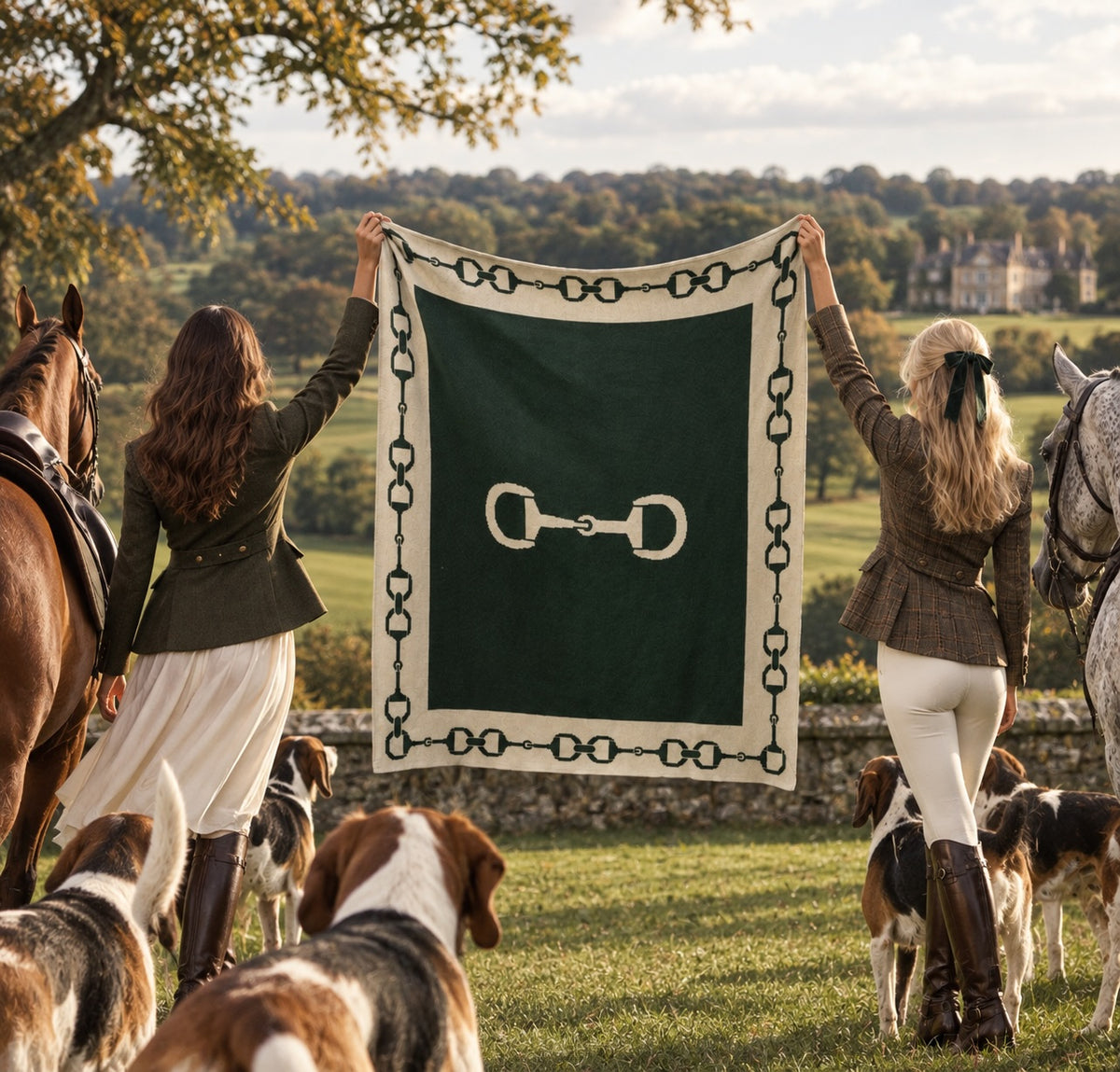 The Darby Throw Blanket - Snaffle Bit Border