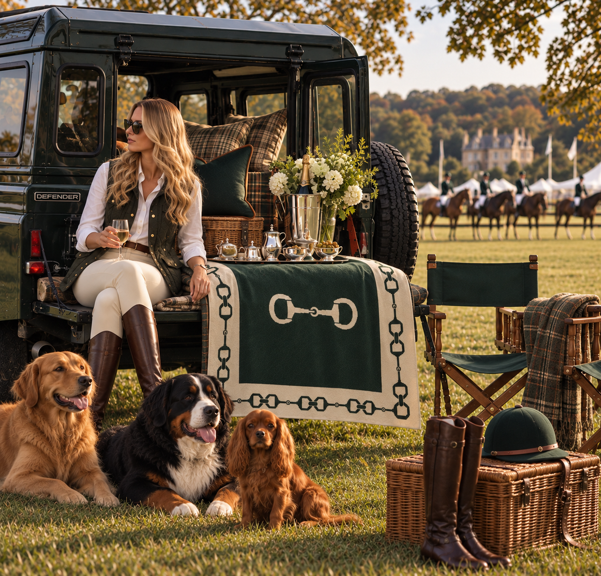 The Darby Throw Blanket - Snaffle Bit Border