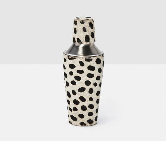 Dalmatian Print Cocktail Shaker - Hair-On-Hide, Blue Pheasant