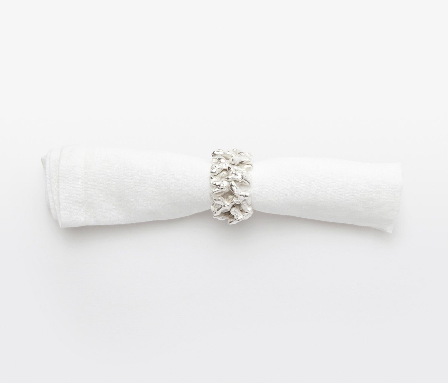 Sasha Shiny Silver Napkin Ring, Blue Pheasant