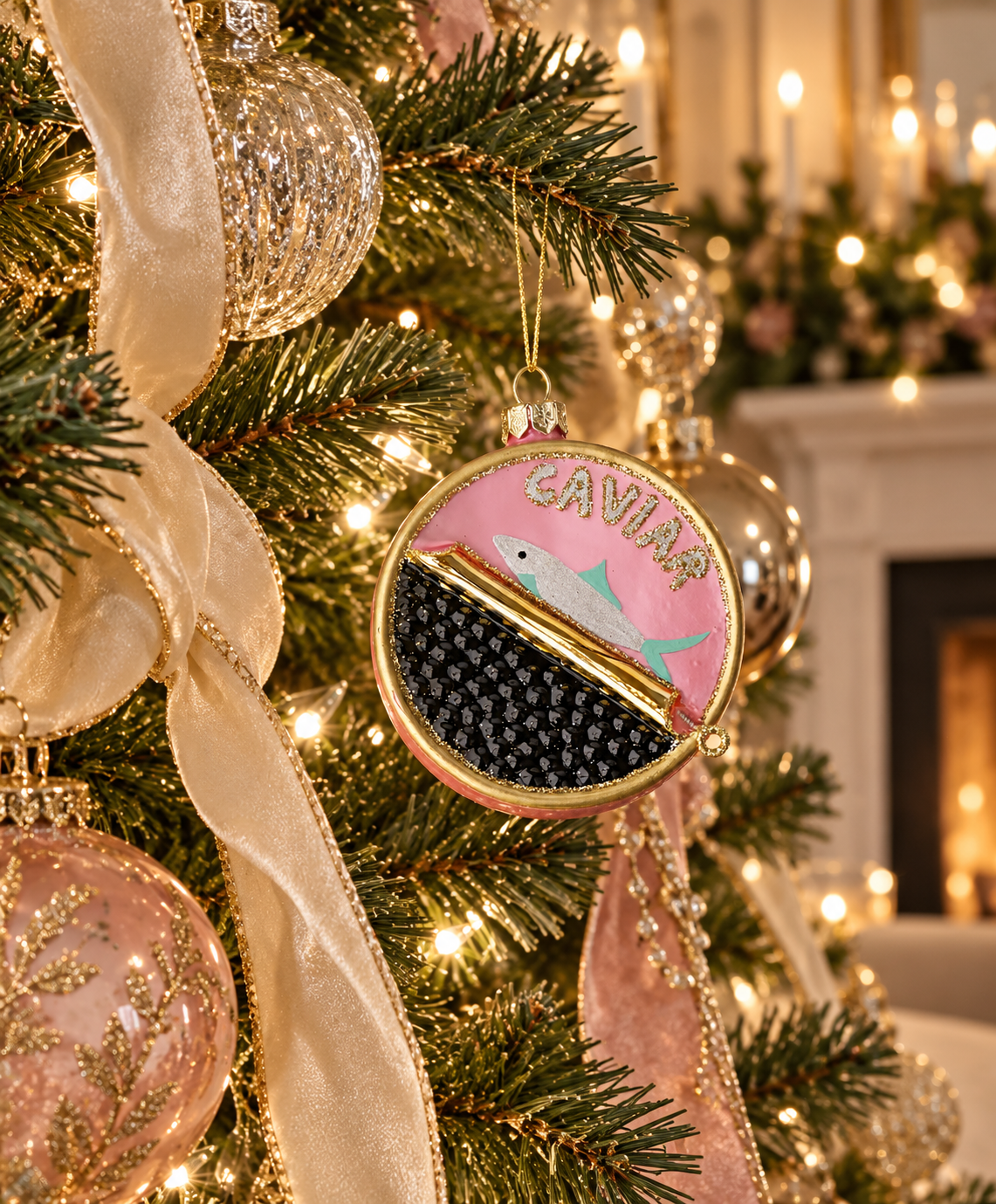 Caviar Boxed Glass Ornament - Set of 6