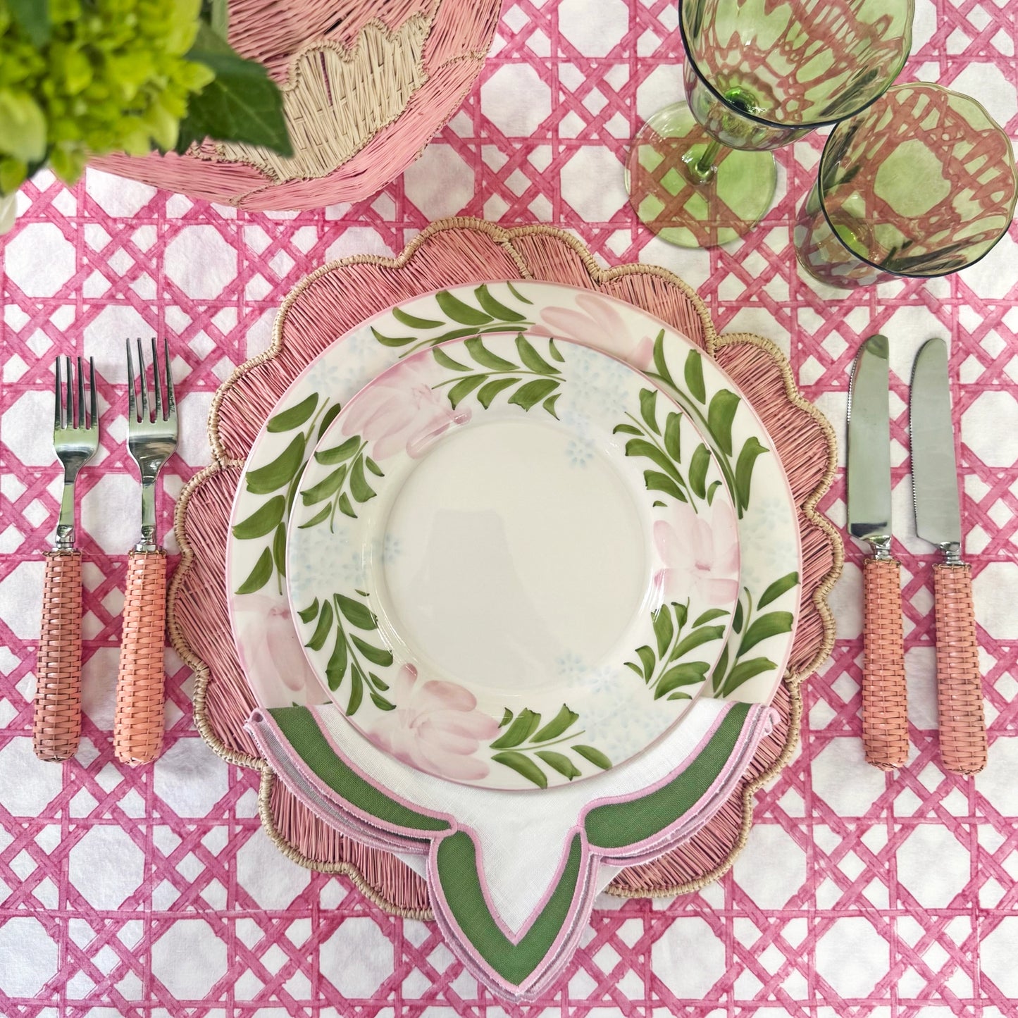 Poppy Linen Green Napkin (Set of 4)