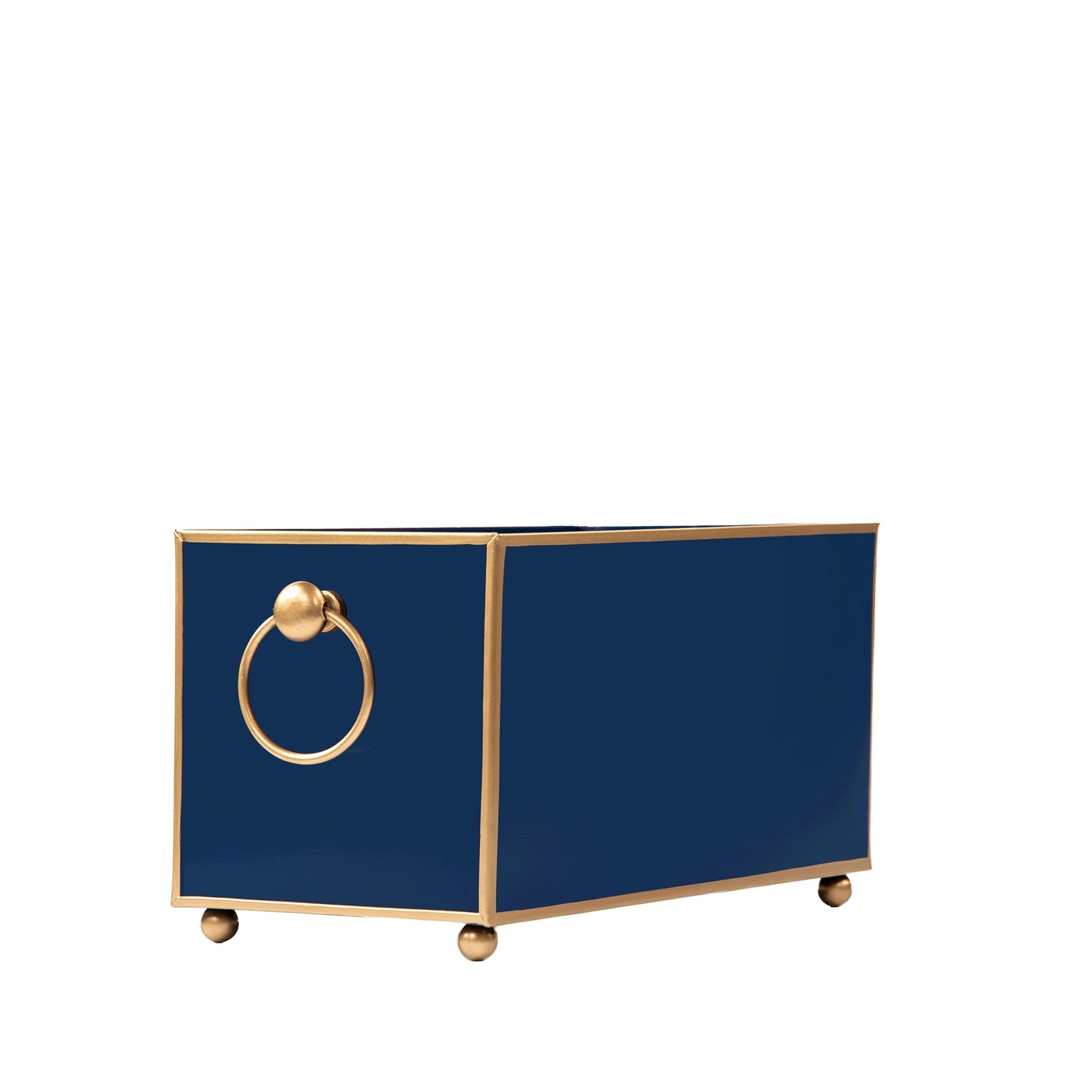The Rowayton Rectangular Cachepot Planter 6x12 - Indigo Blue