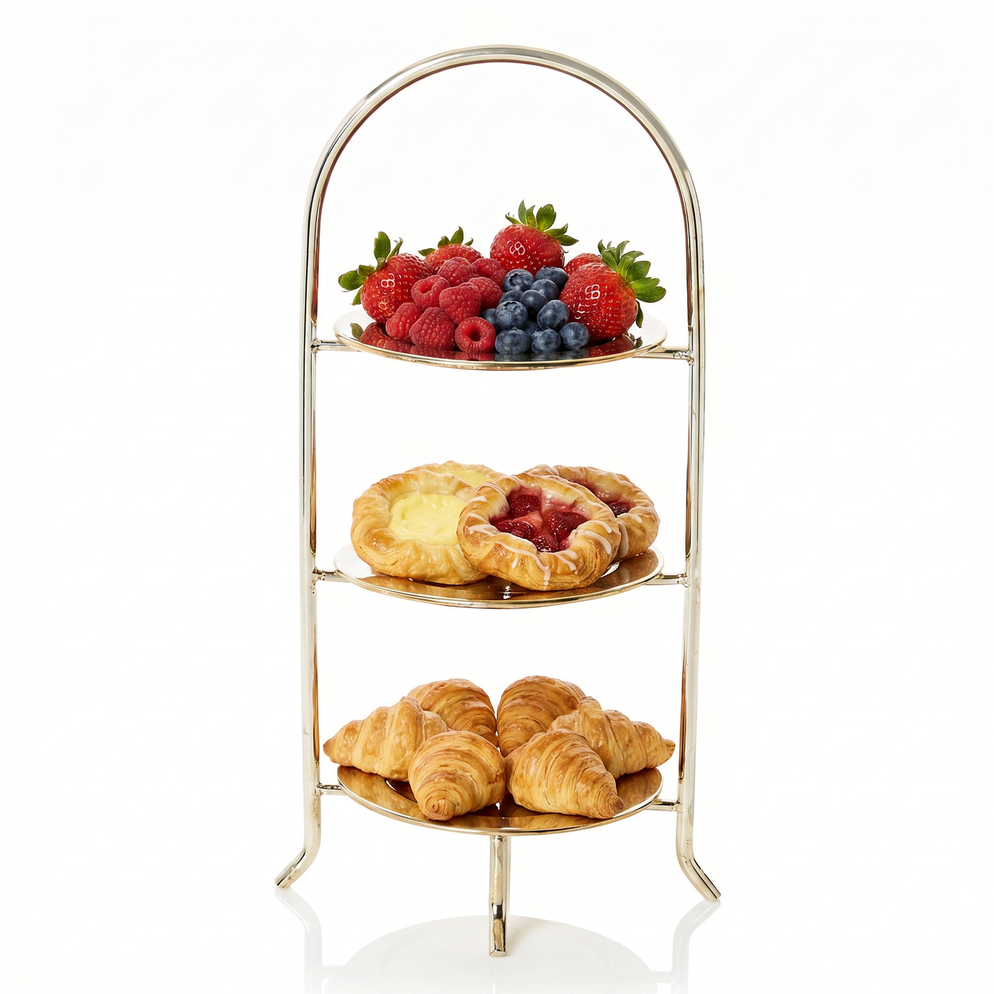 The Kensington Three-Tiered Silver Serving Stand