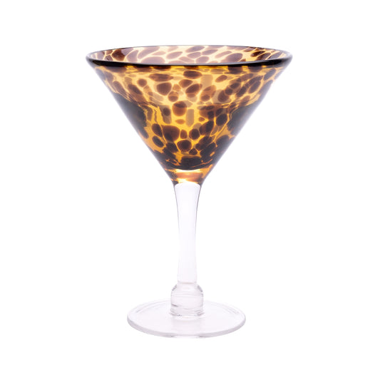 Leopard Print Martini Glasses - Set of 6