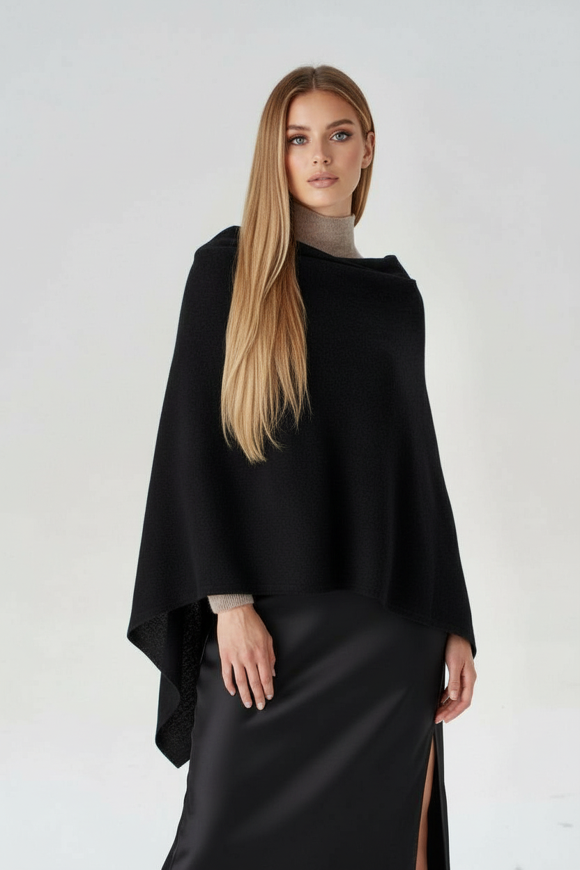 Pure Cashmere Travel Wrap - Black