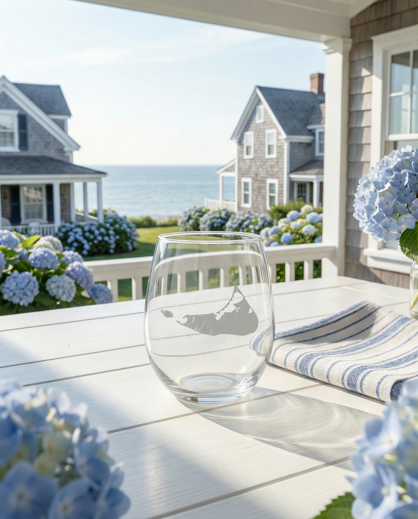 Nantucket Island Stemless Wine Glass - Custom Made - Set of 6