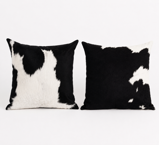 The Canyon Cowhide Pillow - Black