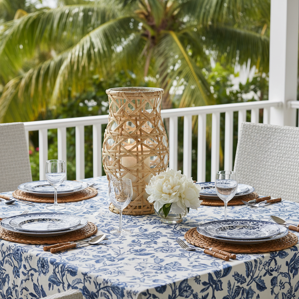 18" Grand Glass & Cane Weave Hurricane