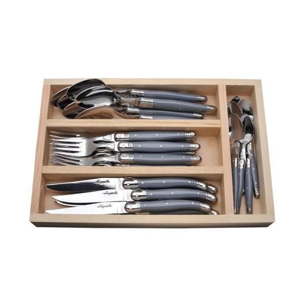 Laguiole Jean Dubost Gray 24 Pc Everyday Flatware Set