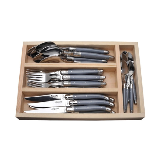 Laguiole Jean Dubost Gray 24 Pc Everyday Flatware Set