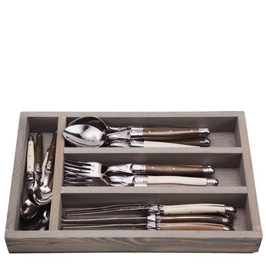 Laguiole Jean Dubost Linen 24 Pc Everyday Flatware Set