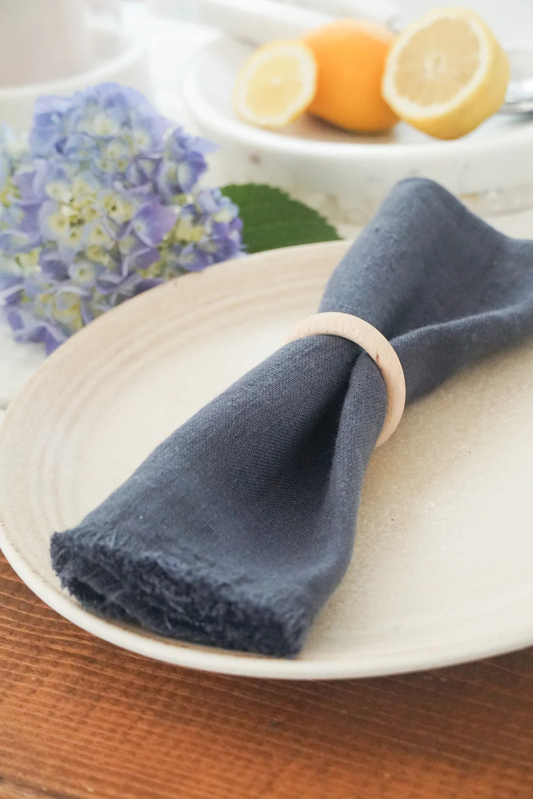 Linen Napkin - Set of 4, Available in Navy Blue and Light Aqua